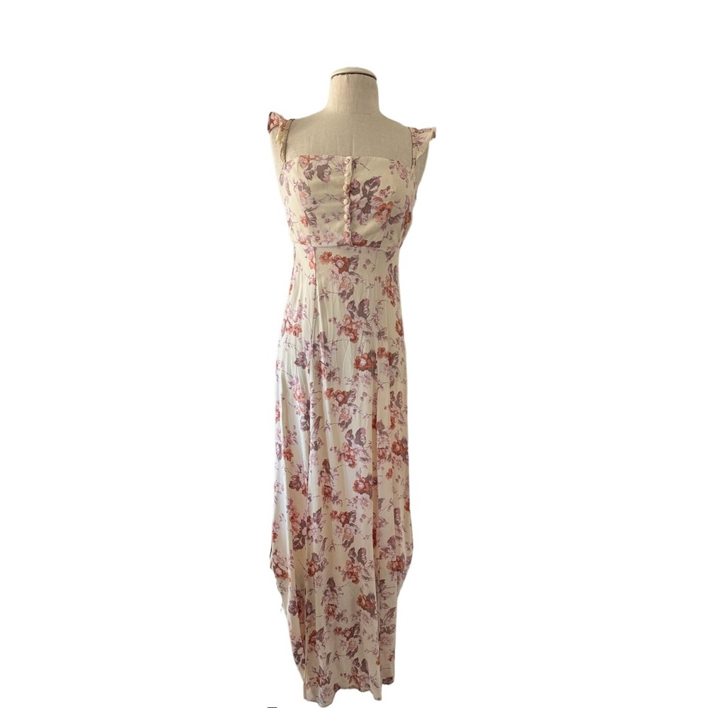 Flynn Skye Pink Floral Bardot Maxi Dress